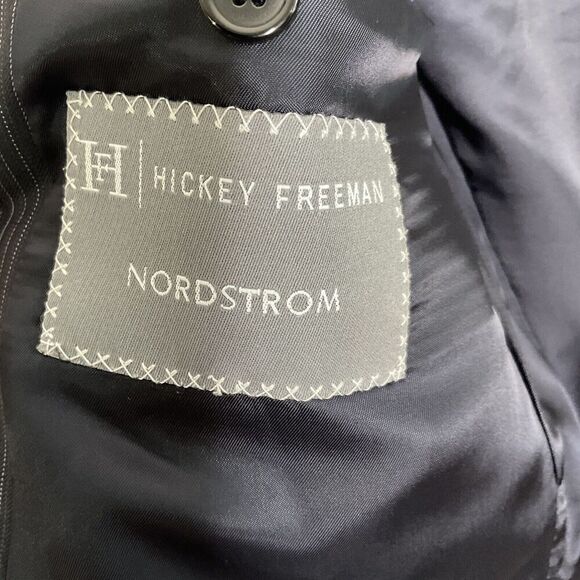 Hickey Freeman Loro Piana Tasmanian Super 130's Wool Blazer Jacket Coat 44R Gray - Picture 4 of 14